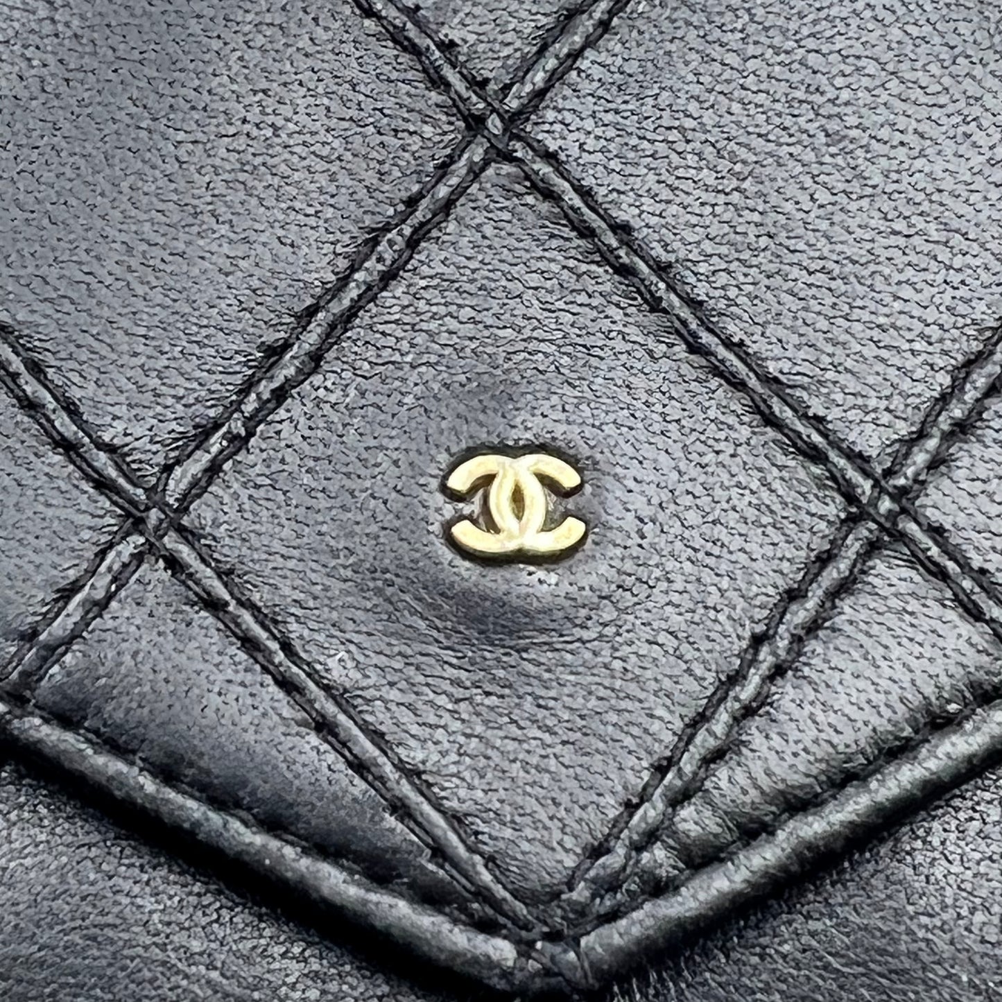 Vintage Black Lambskin Leather Cardholder