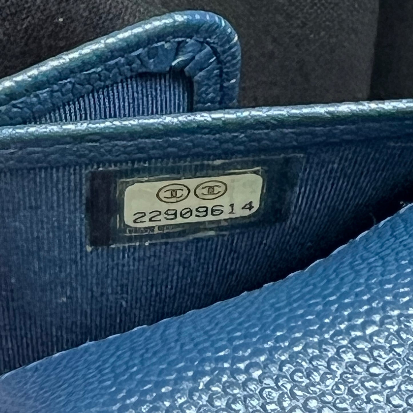 Pebbled Leather Blue Long Zippy Wallet