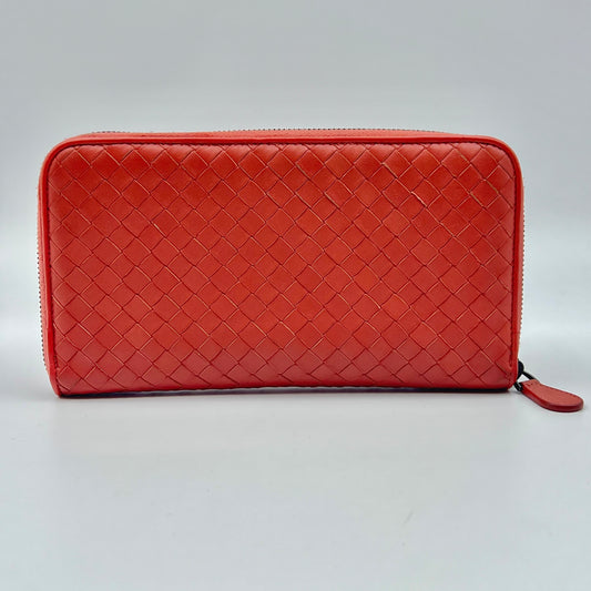 Intrecciato Zipper Long Wallet Leather