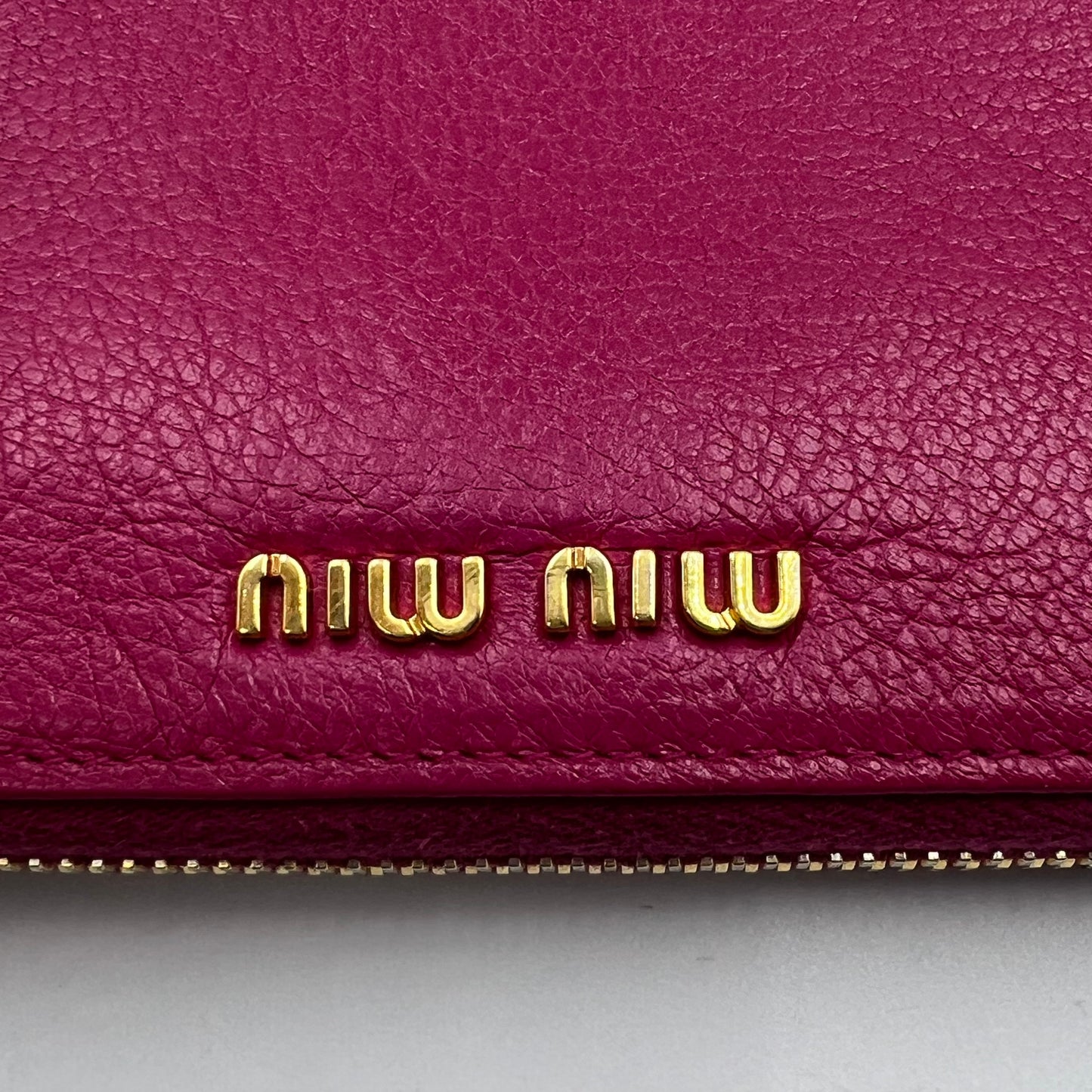 Hot Pink Leather Zip Around Long Wallet