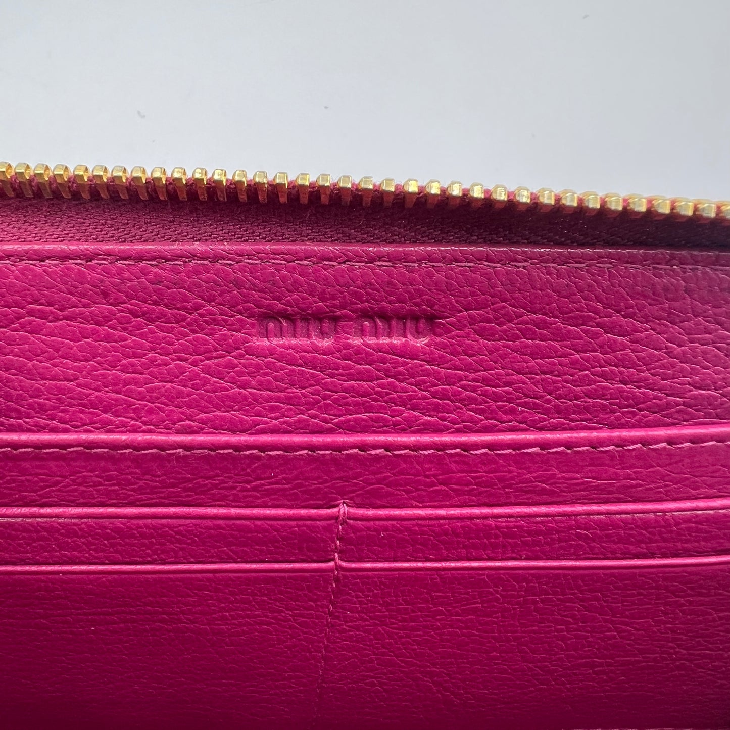 Hot Pink Leather Zip Around Long Wallet