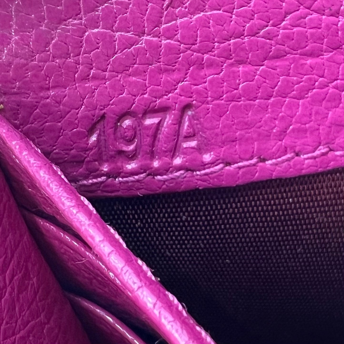 Hot Pink Leather Zip Around Long Wallet