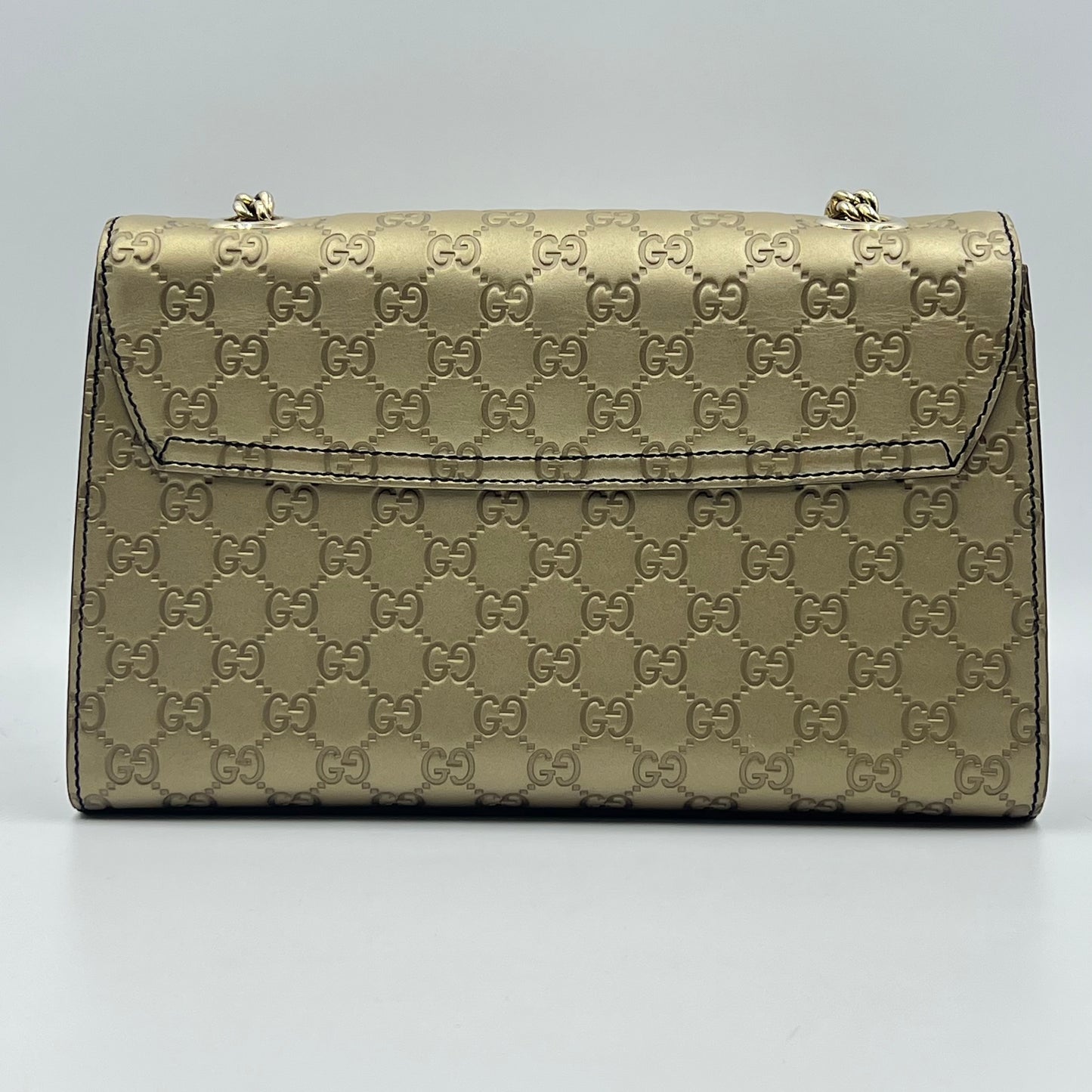 Metallic Beige Guccissima Leather Medium Emily Shoulder Bag