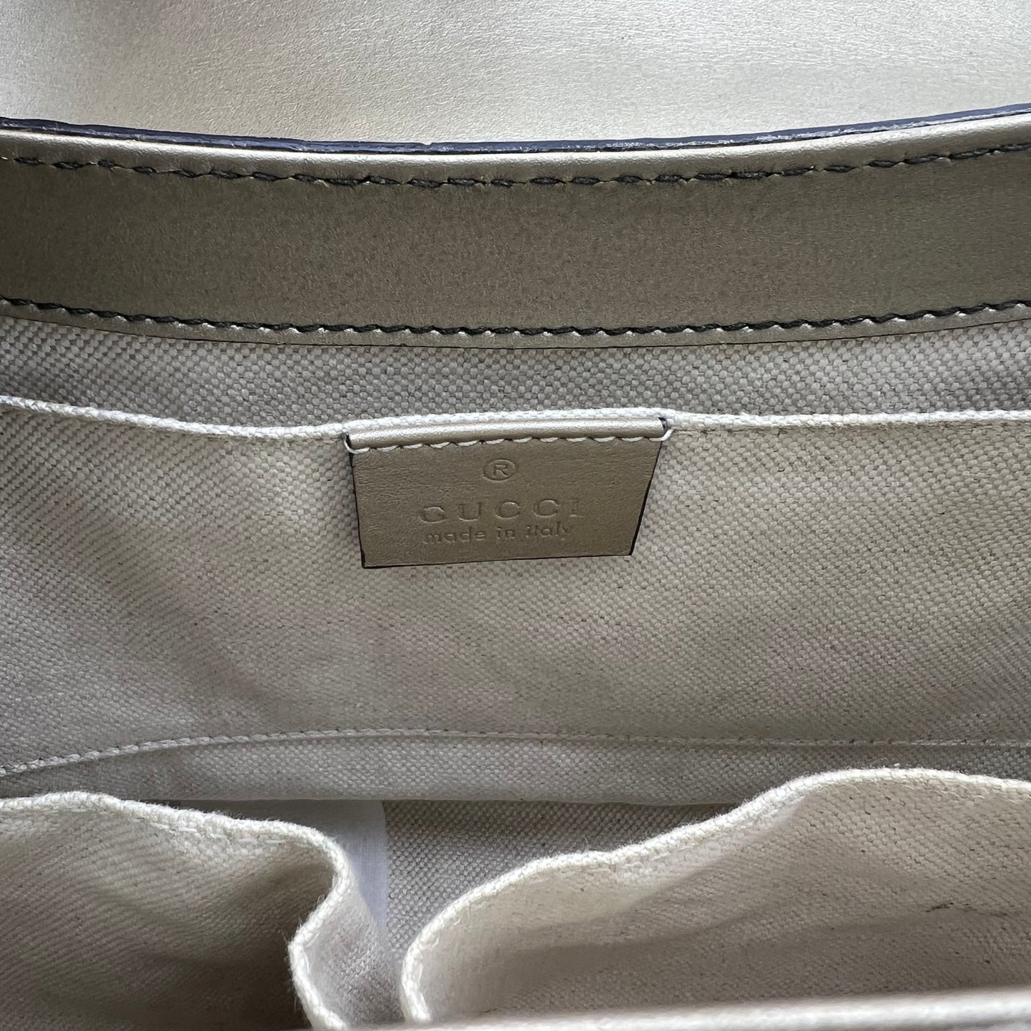 Metallic Beige Guccissima Leather Medium Emily Shoulder Bag
