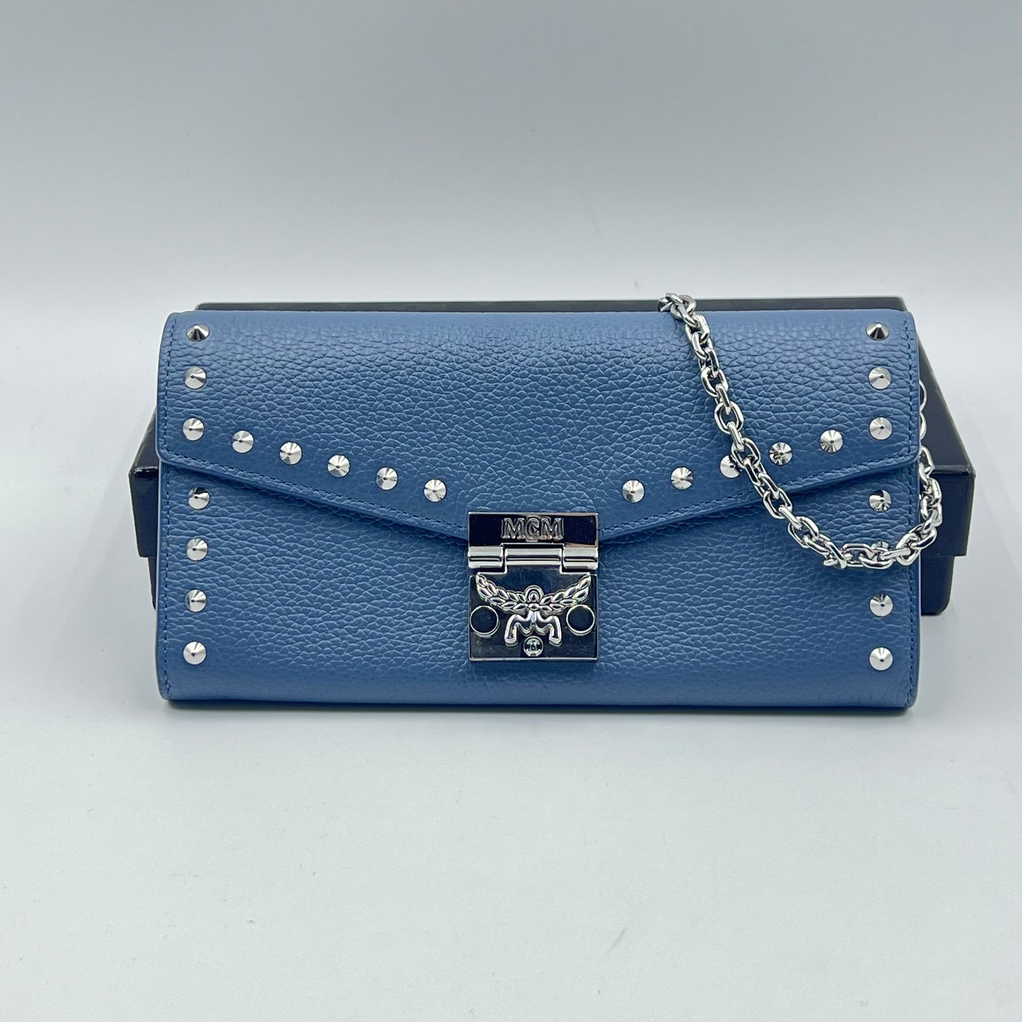 Studded Leather Patricia Wallet on Chain