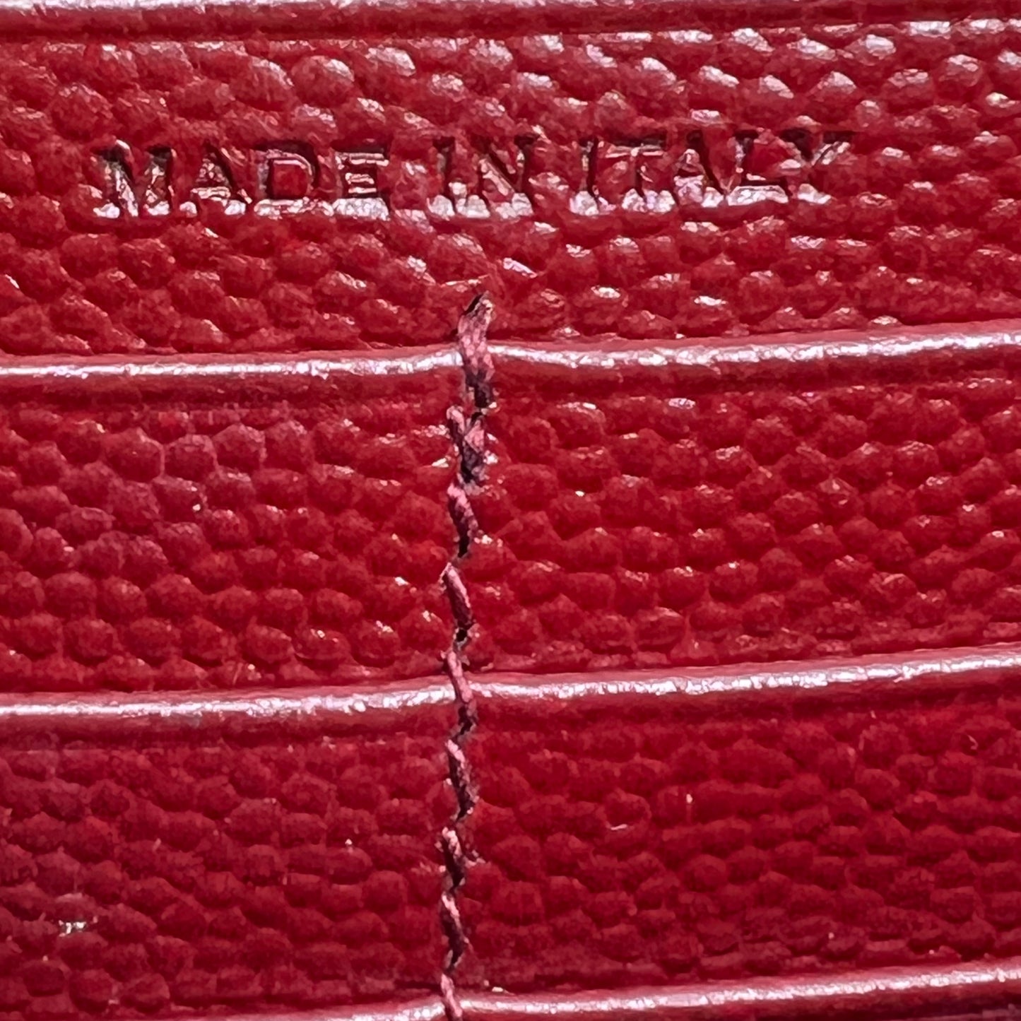 Maroon Chevron Quilted Grained Leather Envelope Wallet on Chain Bag