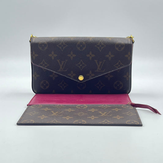 Monogram Pochette Felicie Chain Wallet Fuchsia