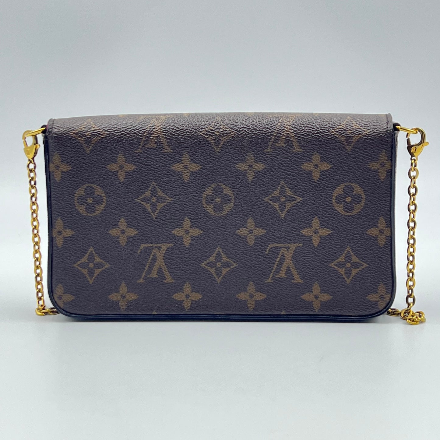 Monogram Pochette Felicie Chain Wallet Fuchsia