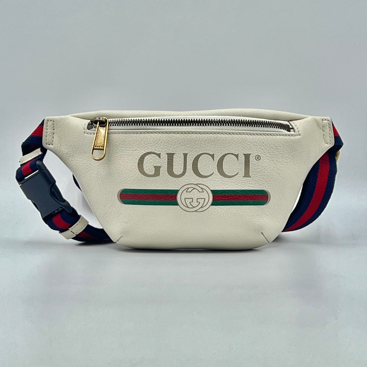 GUCCI Logo Grained Calfskin Fanny Pack Belt Bag — view 1 of 9 GUCCI Logo Grained Calfskin Fanny Pack Belt Bag, view 1 of 9