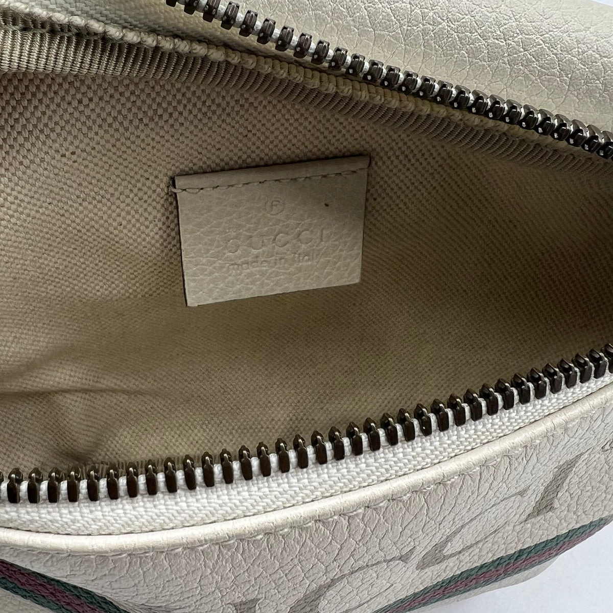 GUCCI Logo Grained Calfskin Fanny Pack Belt Bag — view 4 of 9 GUCCI Logo Grained Calfskin Fanny Pack Belt Bag, view 4 of 9