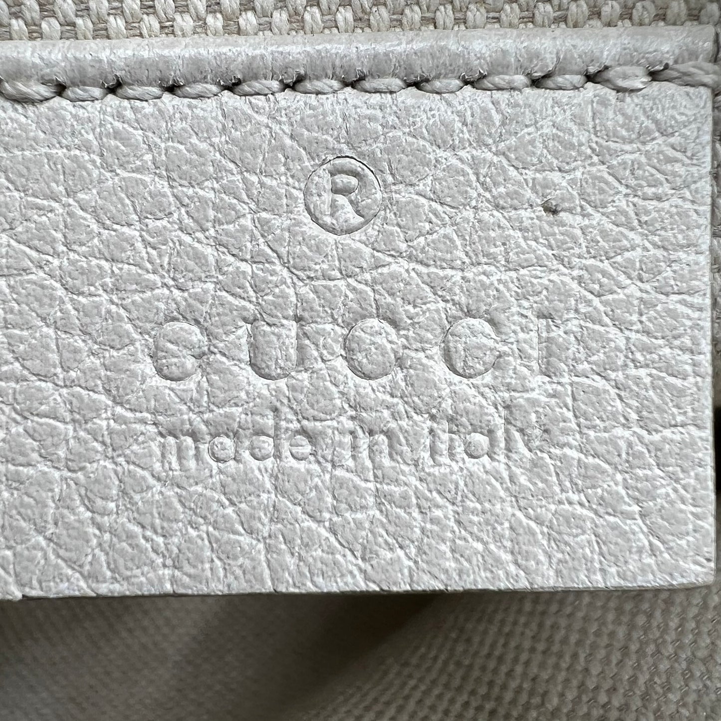 GUCCI Logo Grained Calfskin Fanny Pack Belt Bag