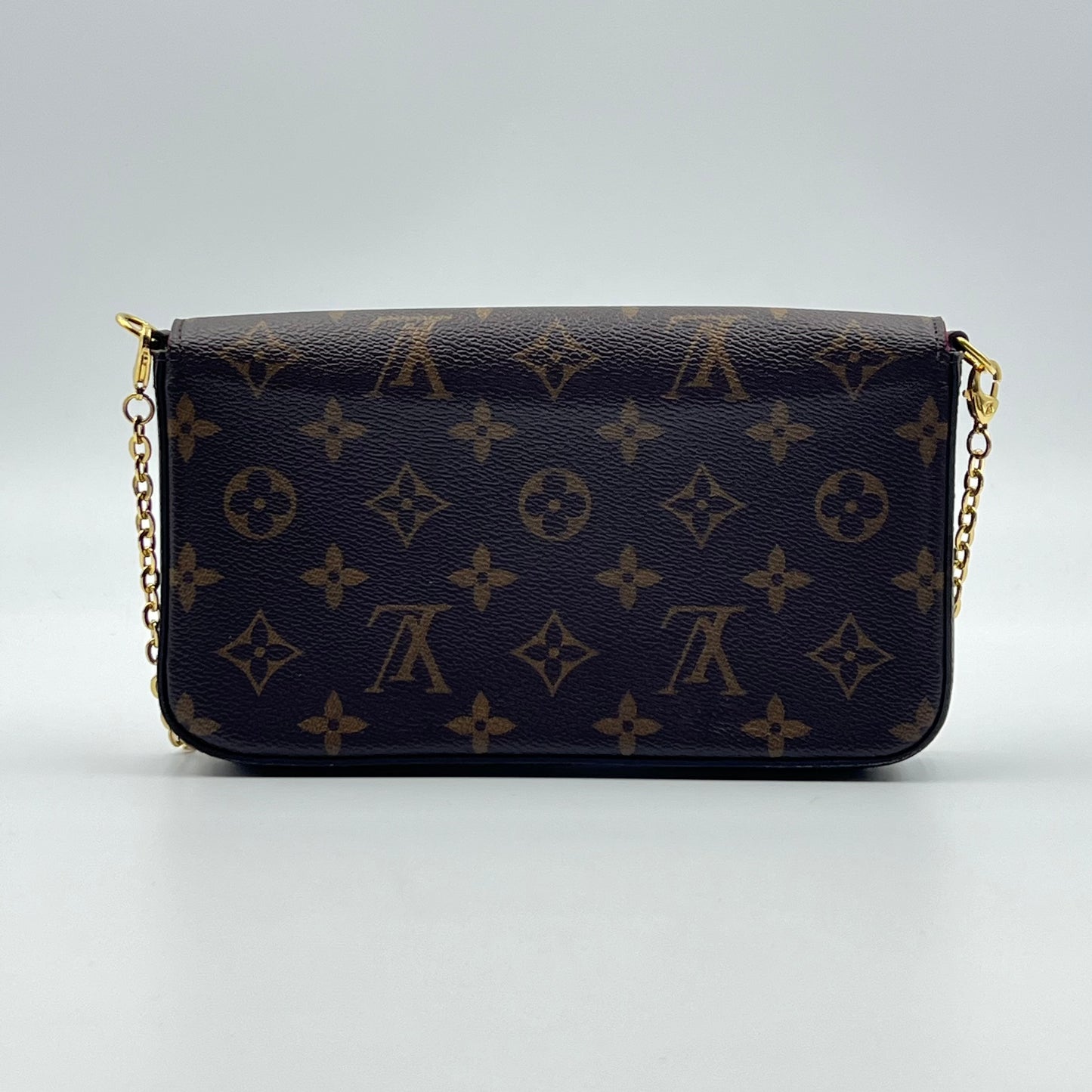 Monogram Pochette Felicie Chain Wallet Fuchsia Microchipped
