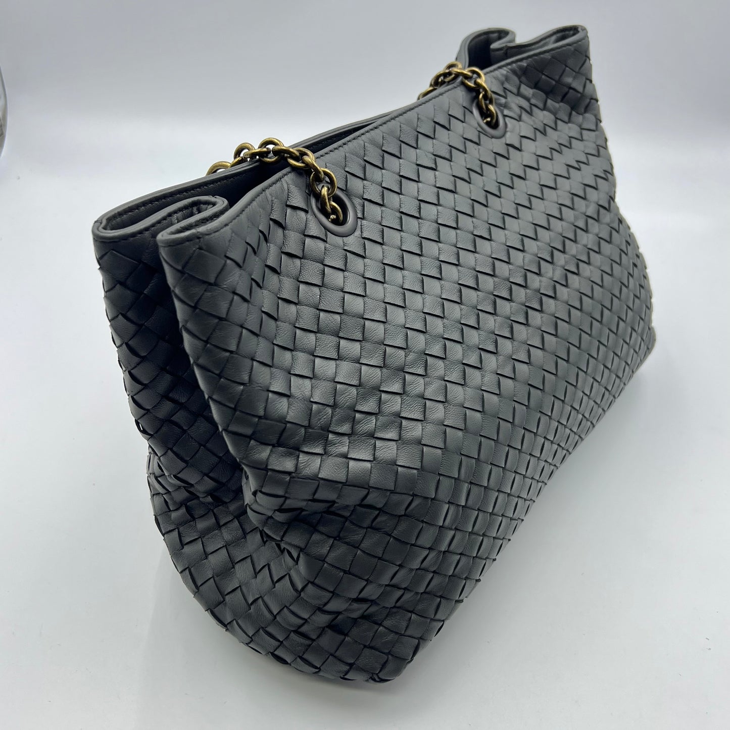 Intrecciato Chain Tote Grey