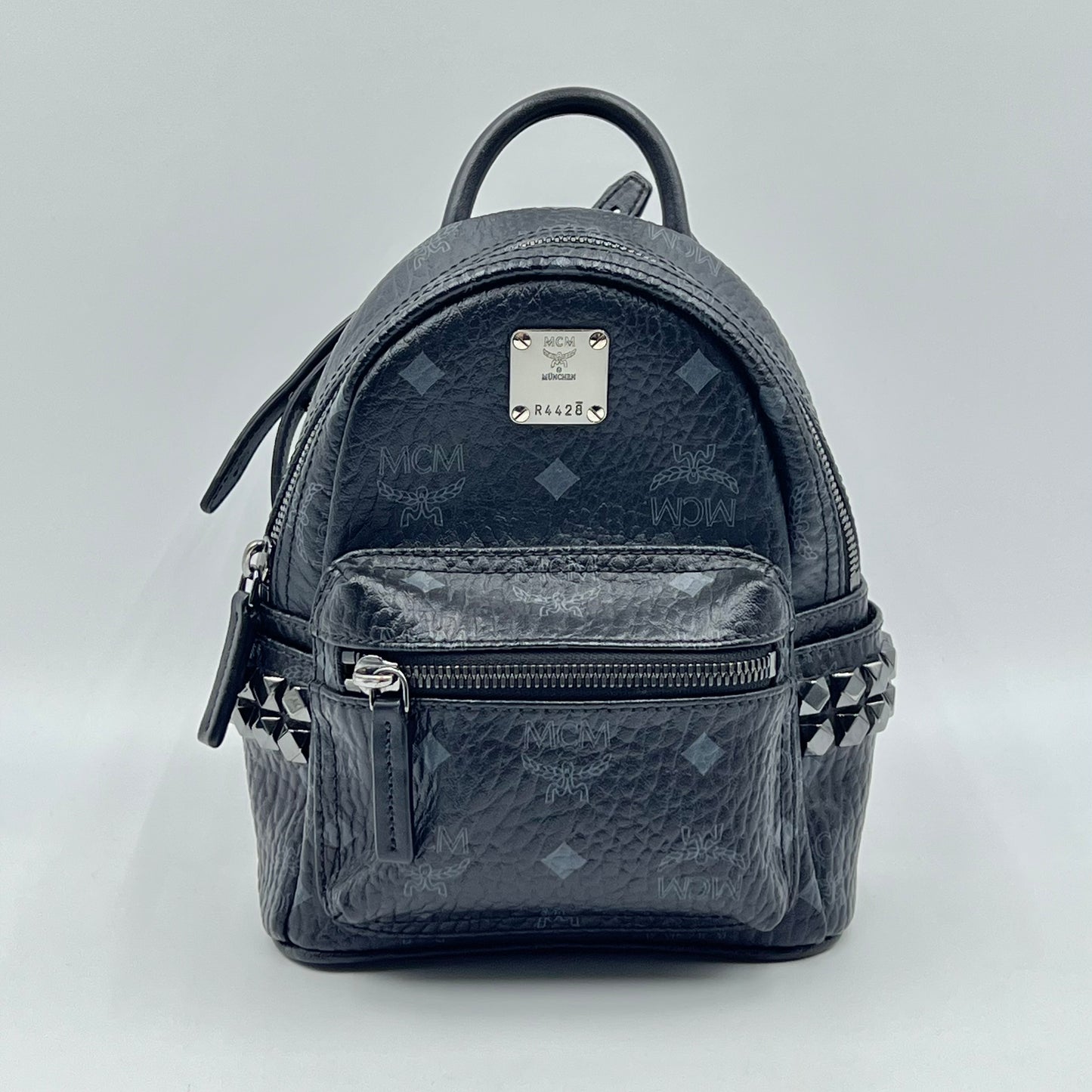 Black Visetos Coated Canvas and Leather X-Mini Stark Bebe Boo Backpack0