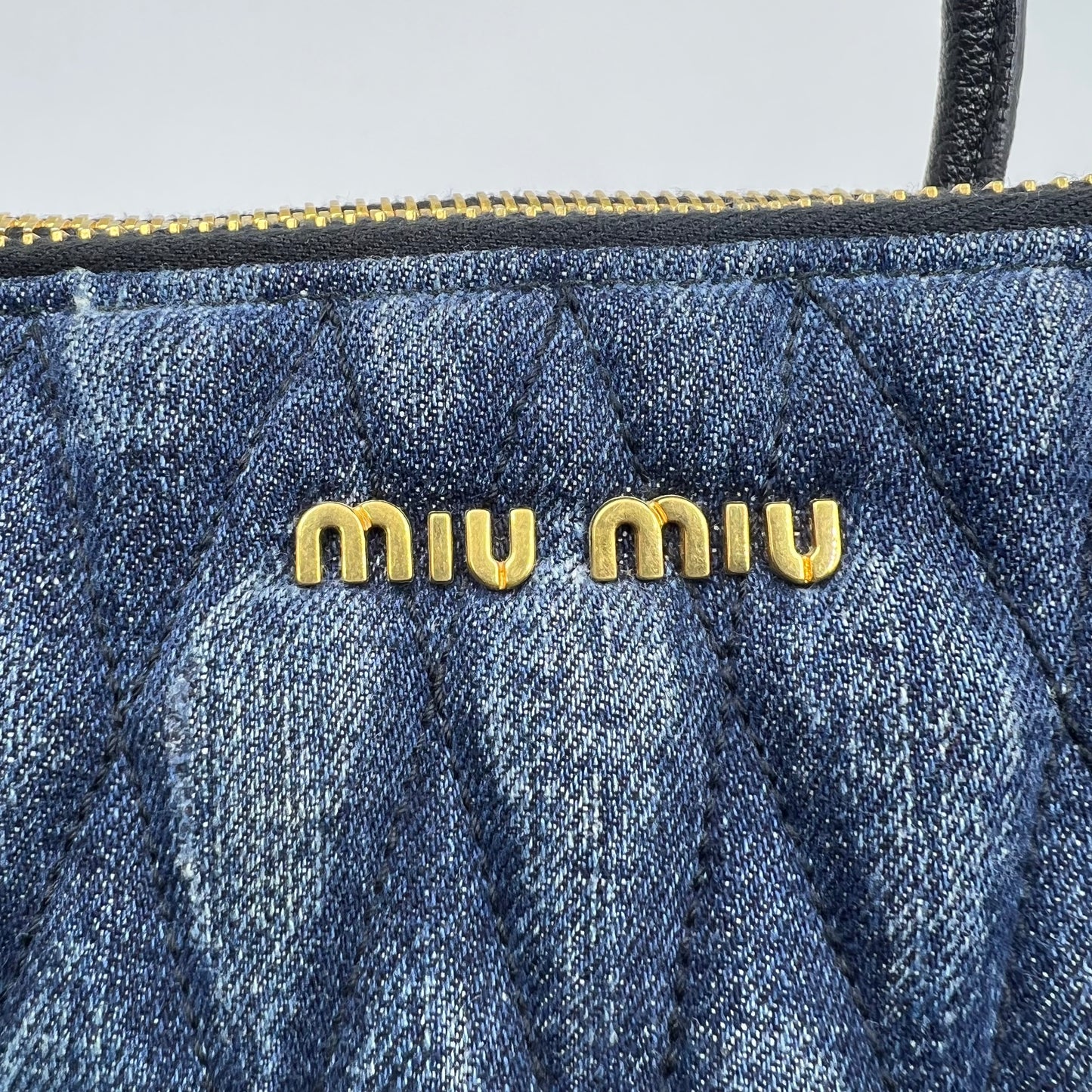 Blue Denim Biker Handbag