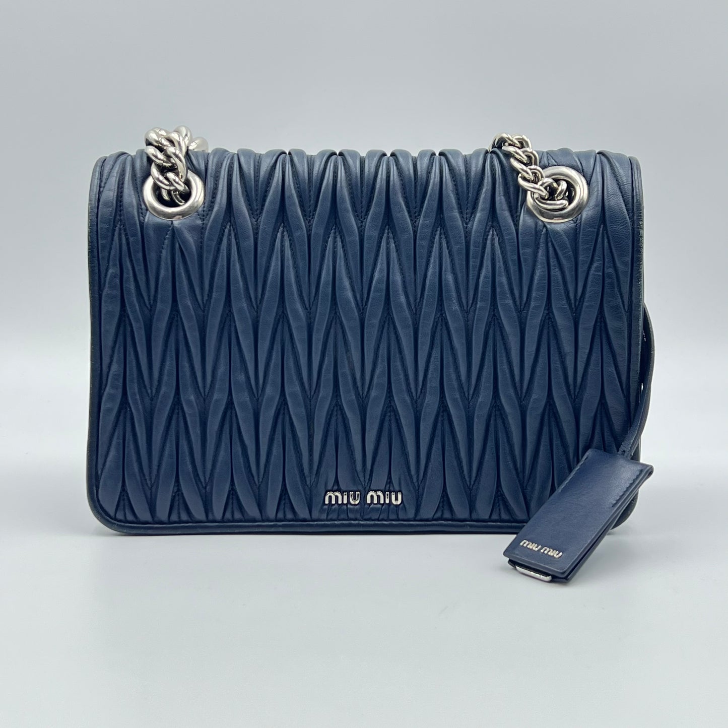 Flap Bag Matelasse Navy Blue