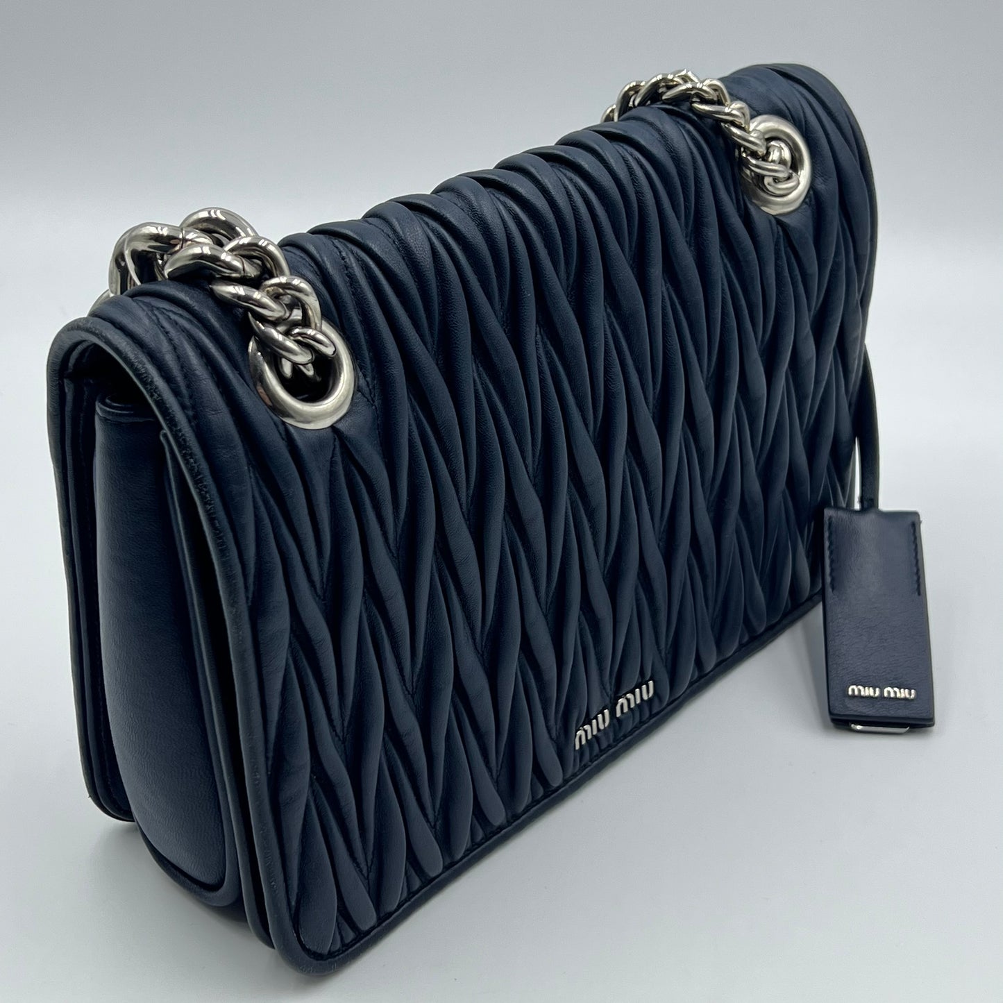 Flap Bag Matelasse Navy Blue