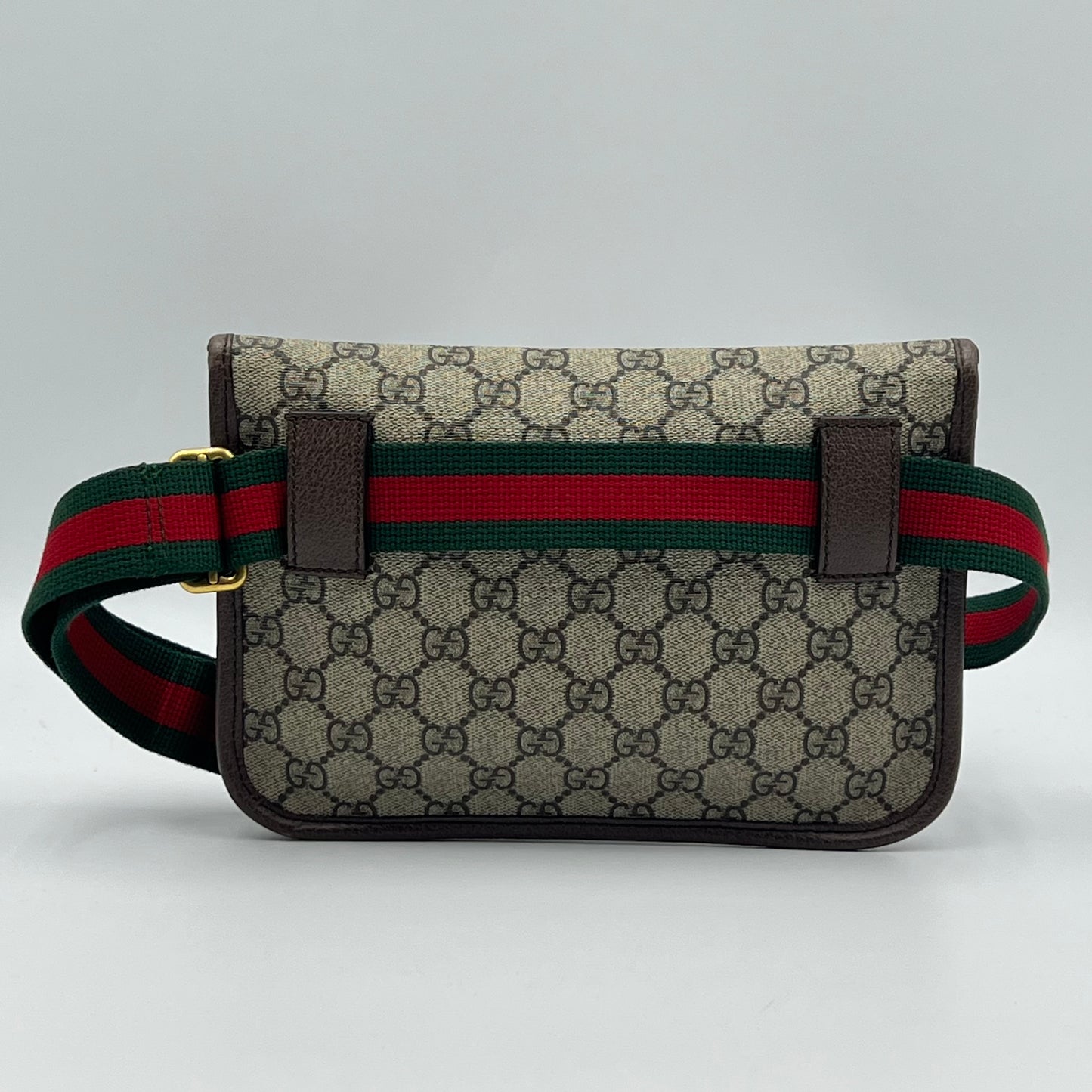 GG Supreme Monogram Neo Vintage Web Belt Bag Brown