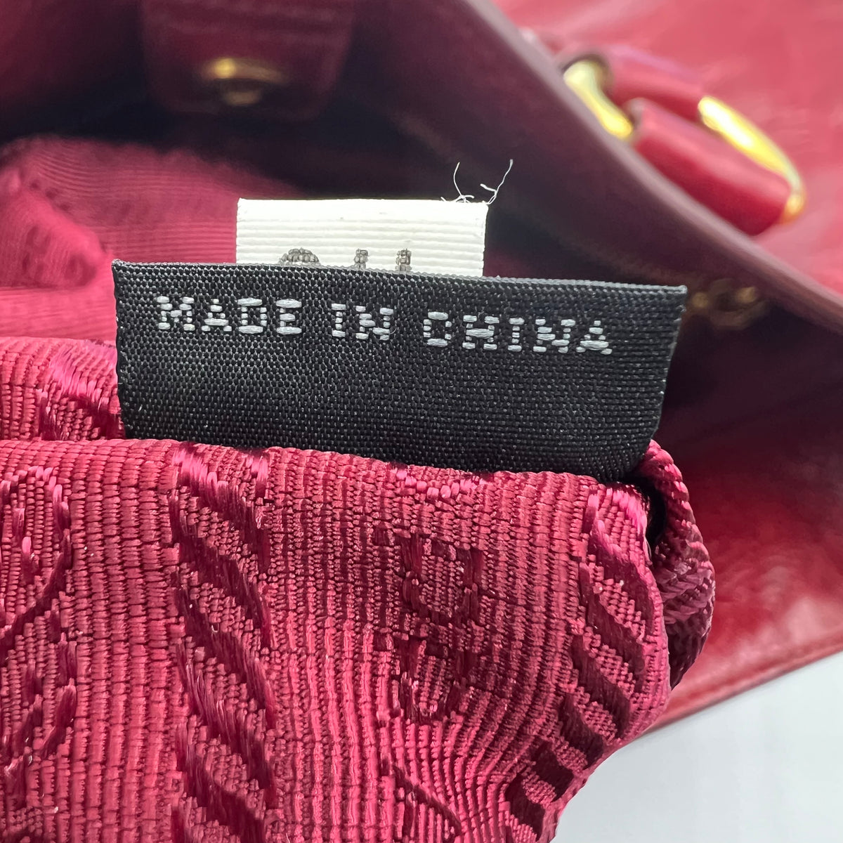 Prada Red Vitello Shine Leather Logo Shopper Tote — view 3 of 9 Prada Red Vitello Shine Leather Logo Shopper Tote, view 3 of 9