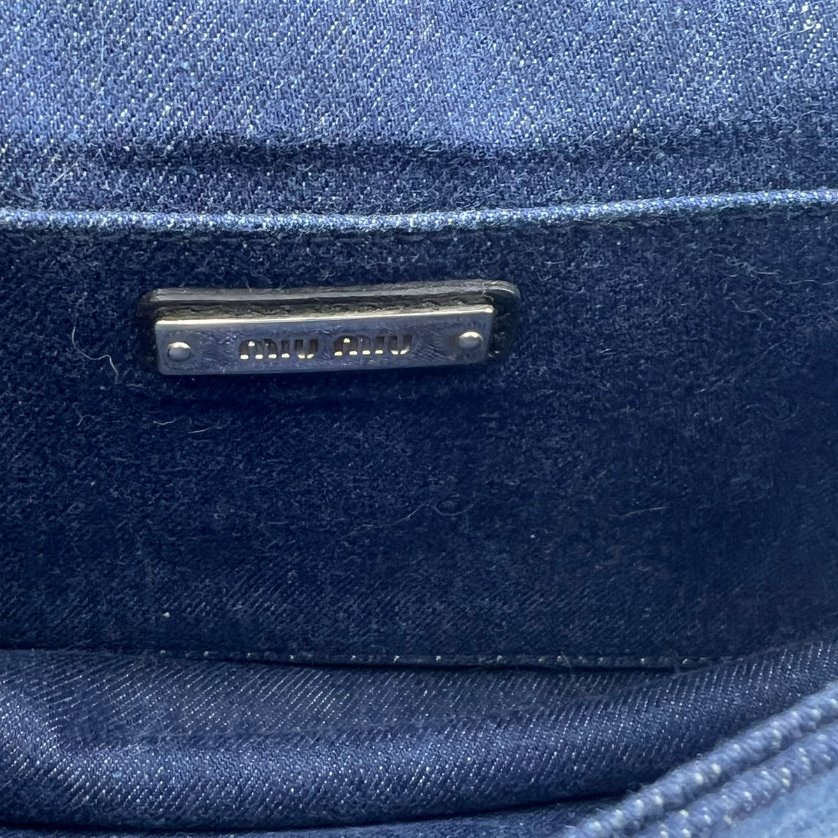 Miu Miu Denim Matelasse MATELASSE MIU LOGO Shoulder Bag — view 4 of 7 Denim Matelasse MATELASSE MIU LOGO Shoulder Bag, view 4 of 7