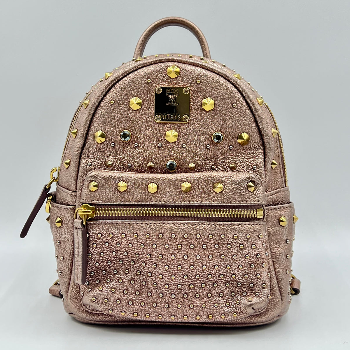 MCM Mini Stud Leather Backpack