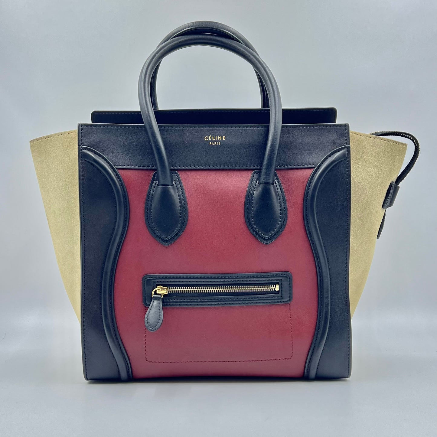 Tricolor Luggage Bag Leather Mini