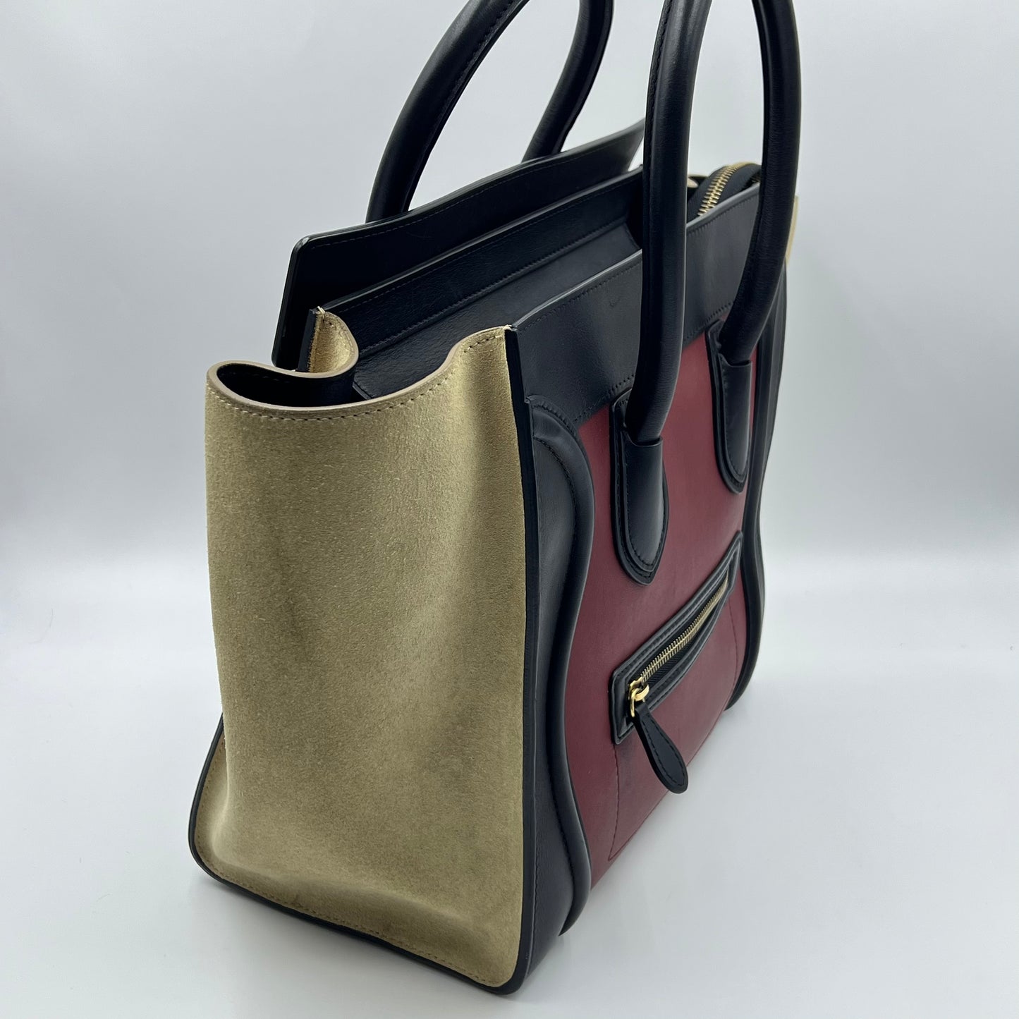 Tricolor Luggage Bag Leather Mini