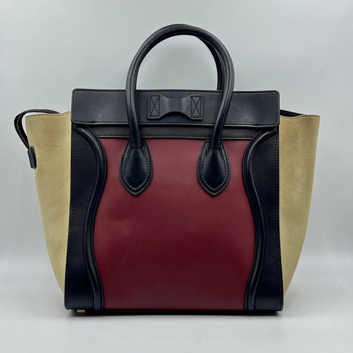 Tricolor Luggage Bag Leather Mini