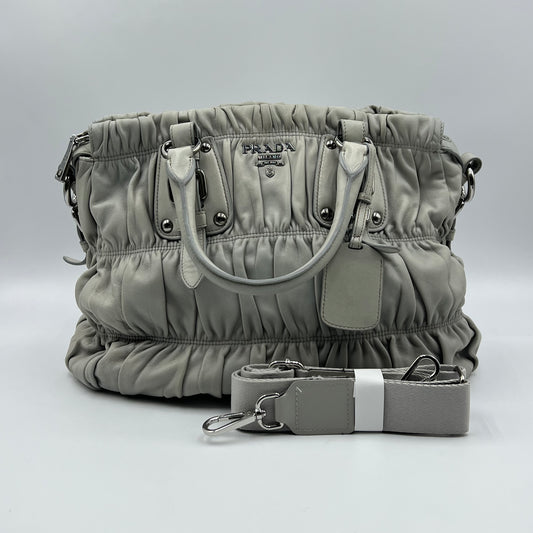 Nappa Gaufre Leather Shoulder Bag
