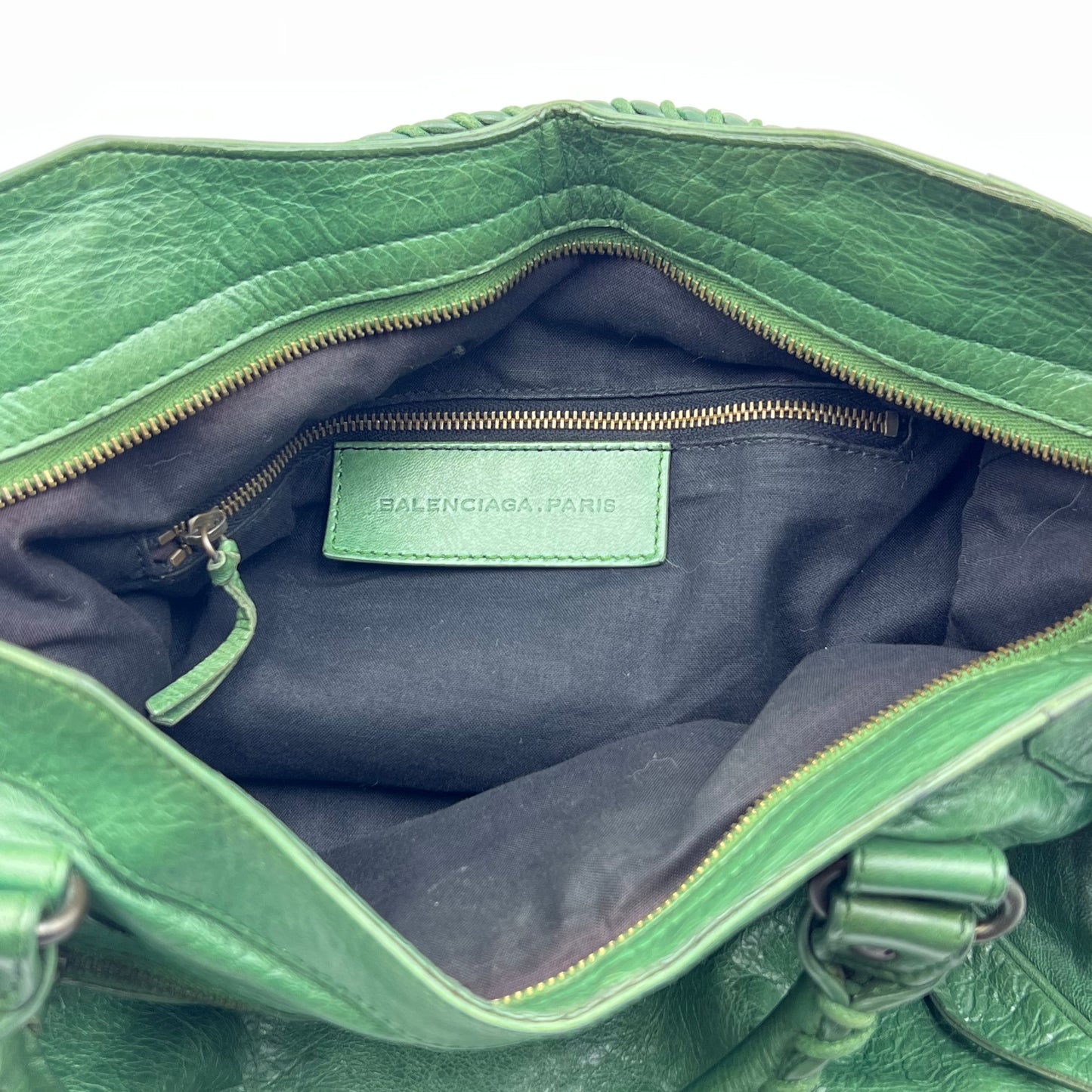 Green Motocross Giant 12 Velo Leather Satchel