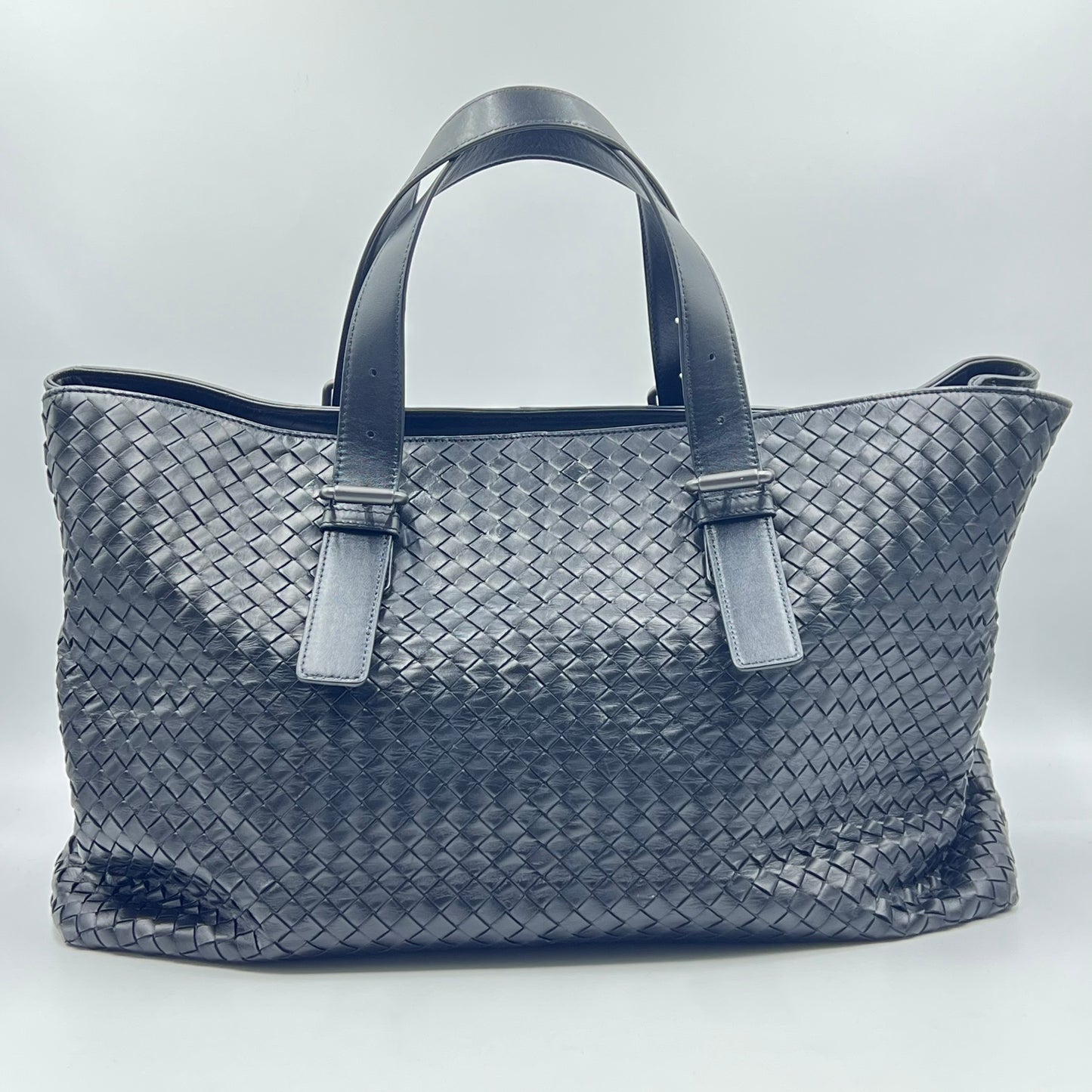 Bottega Veneta Black Intrecciato Leather Large Cabat Tote