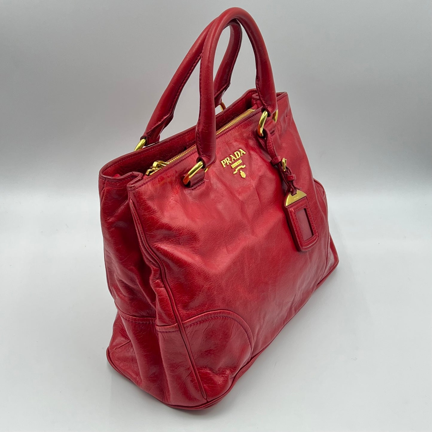 Leather Tote bag Red