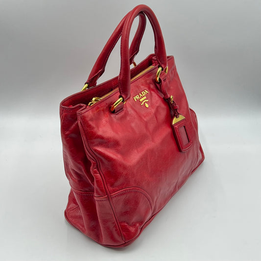 Leather Tote bag Red