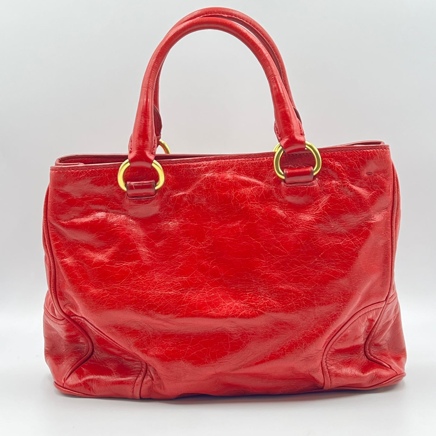 Leather Tote bag Red