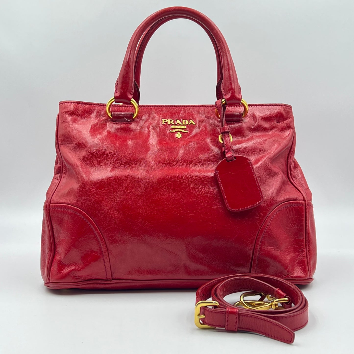 Leather Tote bag Red