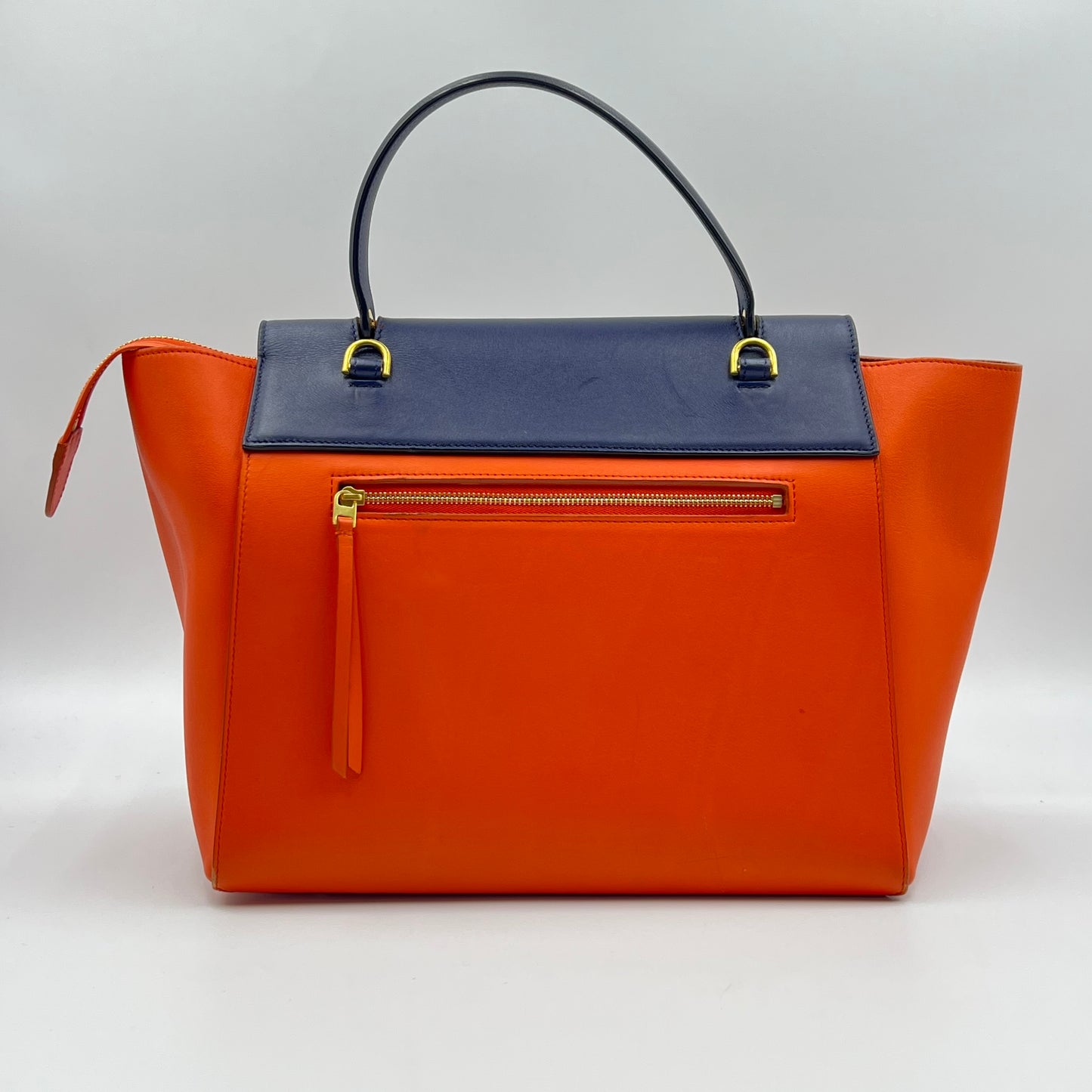 Tri-Color Orange Smooth Calfskin Leather Mini Belt Bag