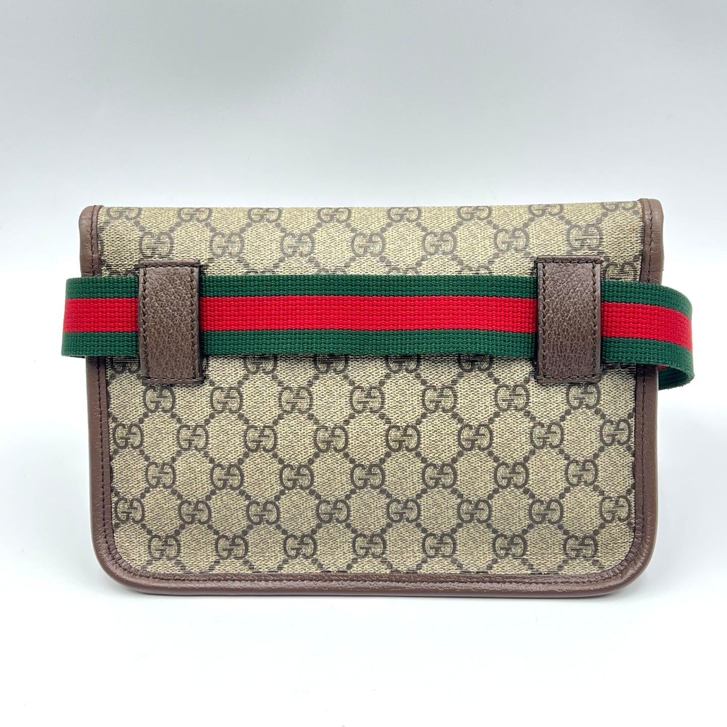 GG Supreme Monogram Neo Vintage Web Belt Bag Brown