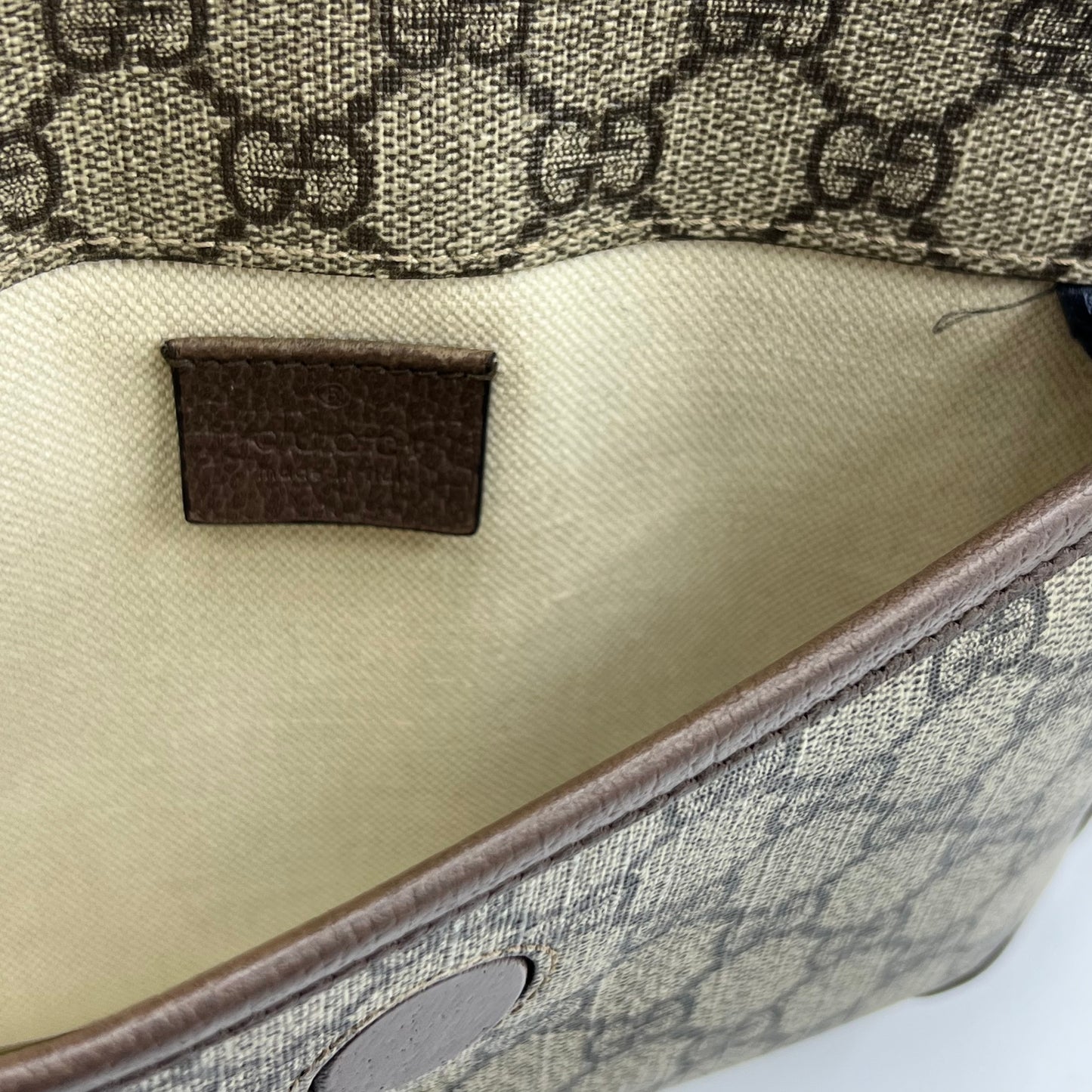GG Supreme Monogram Neo Vintage Web Belt Bag Brown
