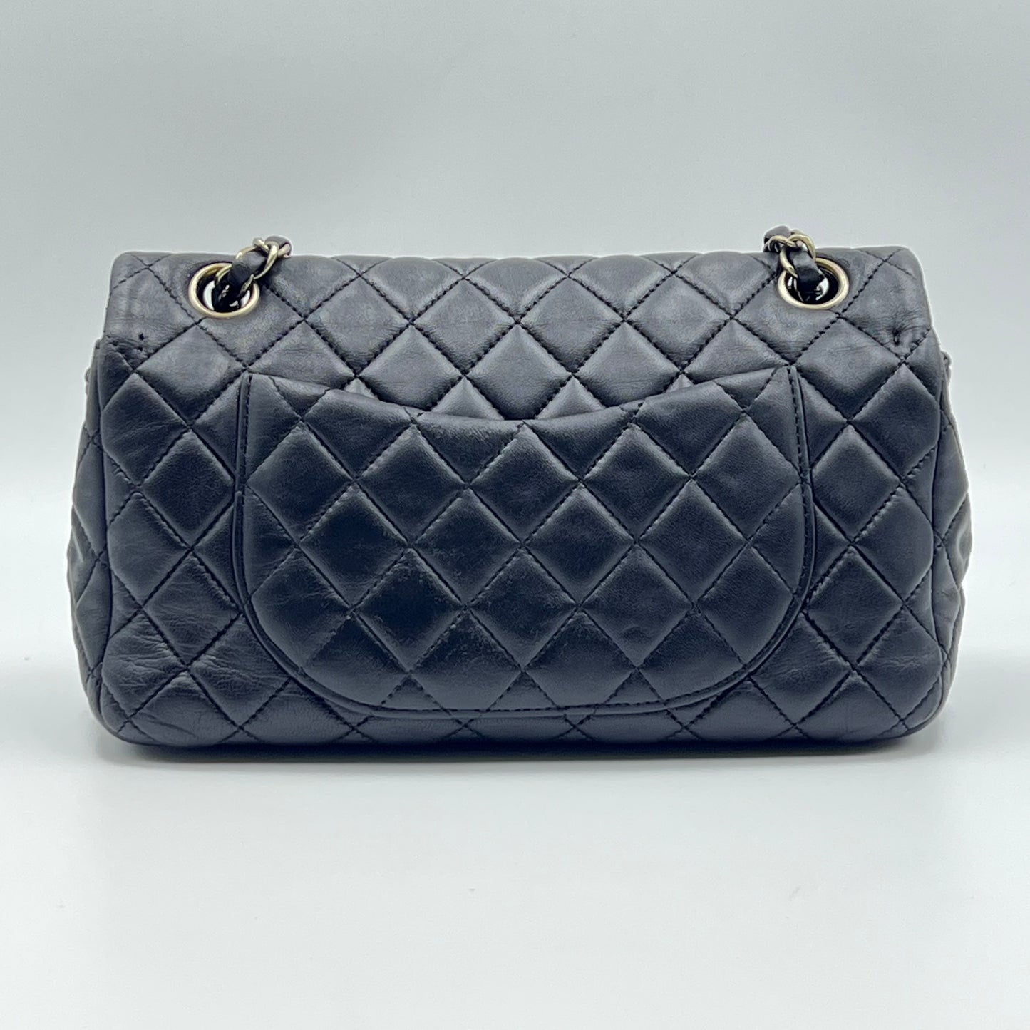 Lambskin Double Flap Bag Silver Hardware