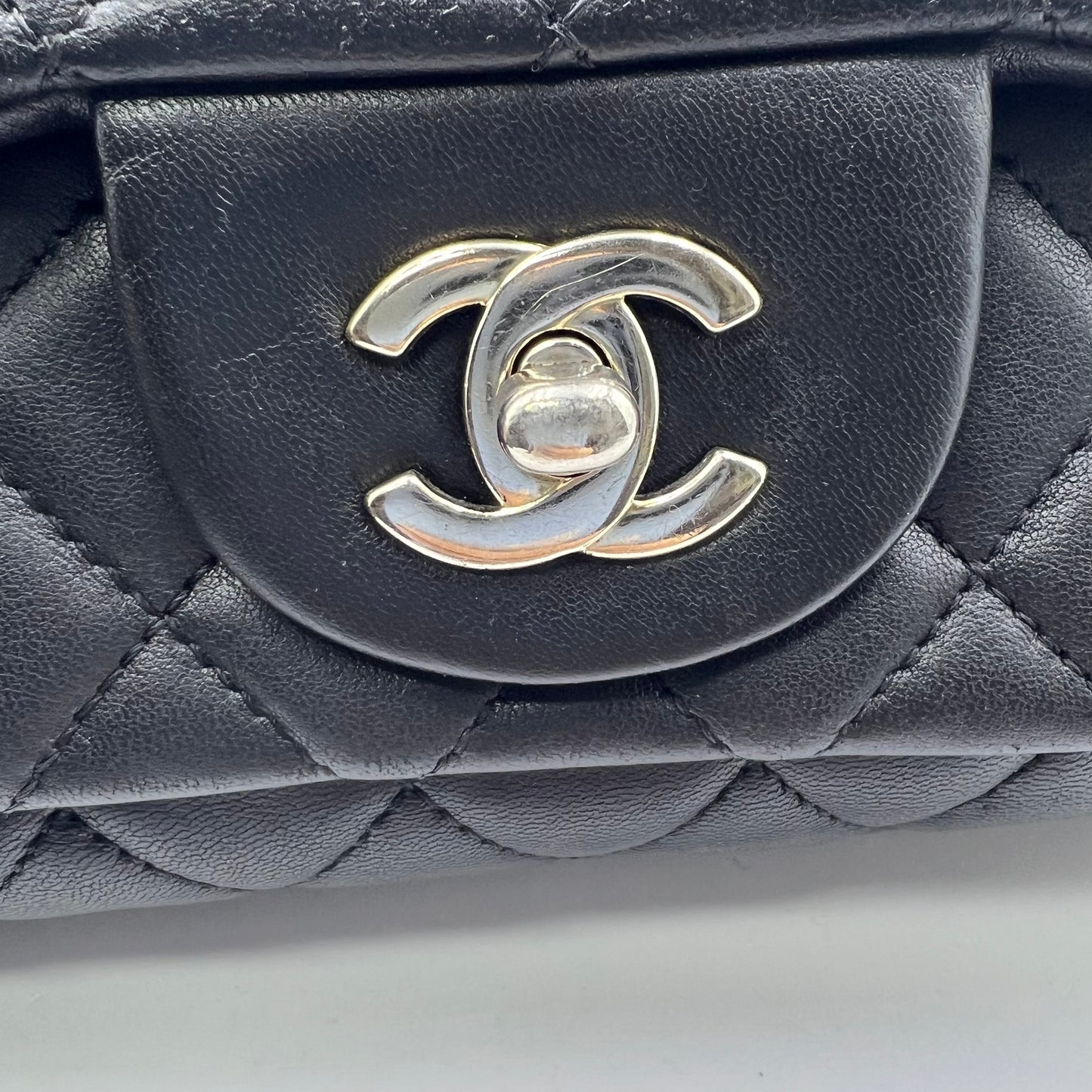 Lambskin Double Flap Bag Silver Hardware