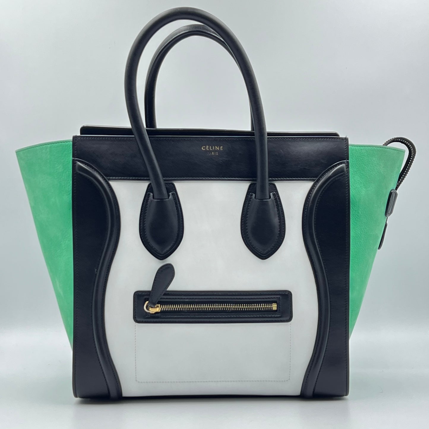 Tricolor Luggage Bag Leather Mini