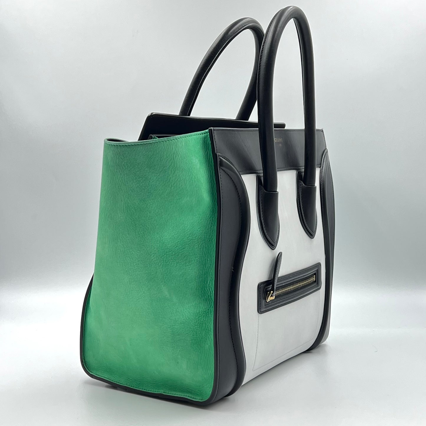 Tricolor Luggage Bag Leather Mini