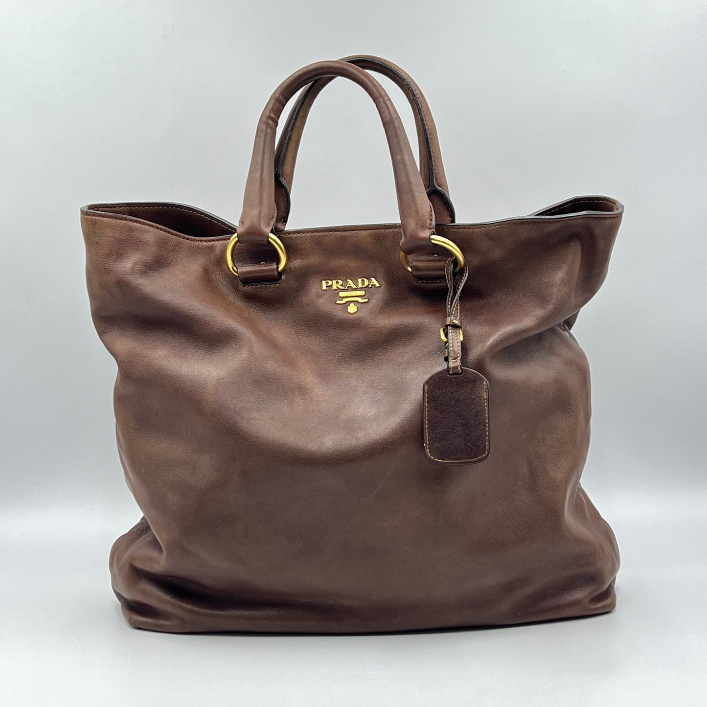 Soft Calfskin Leather Large Shopping Tote Bag