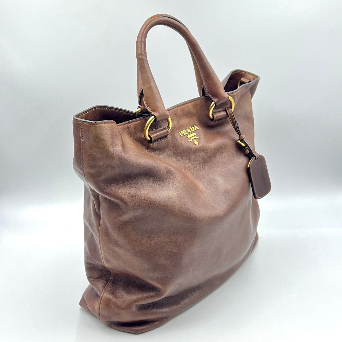 Soft Calfskin Leather Large Shopping Tote Bag
