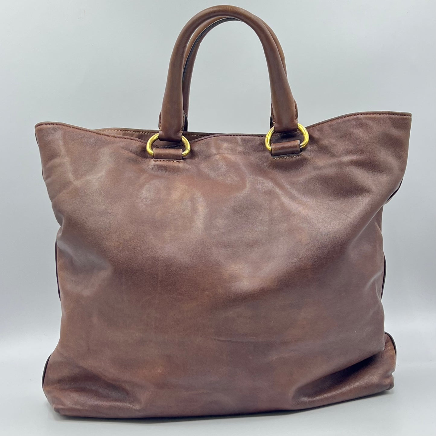 Soft Calfskin Leather Large Shopping Tote Bag