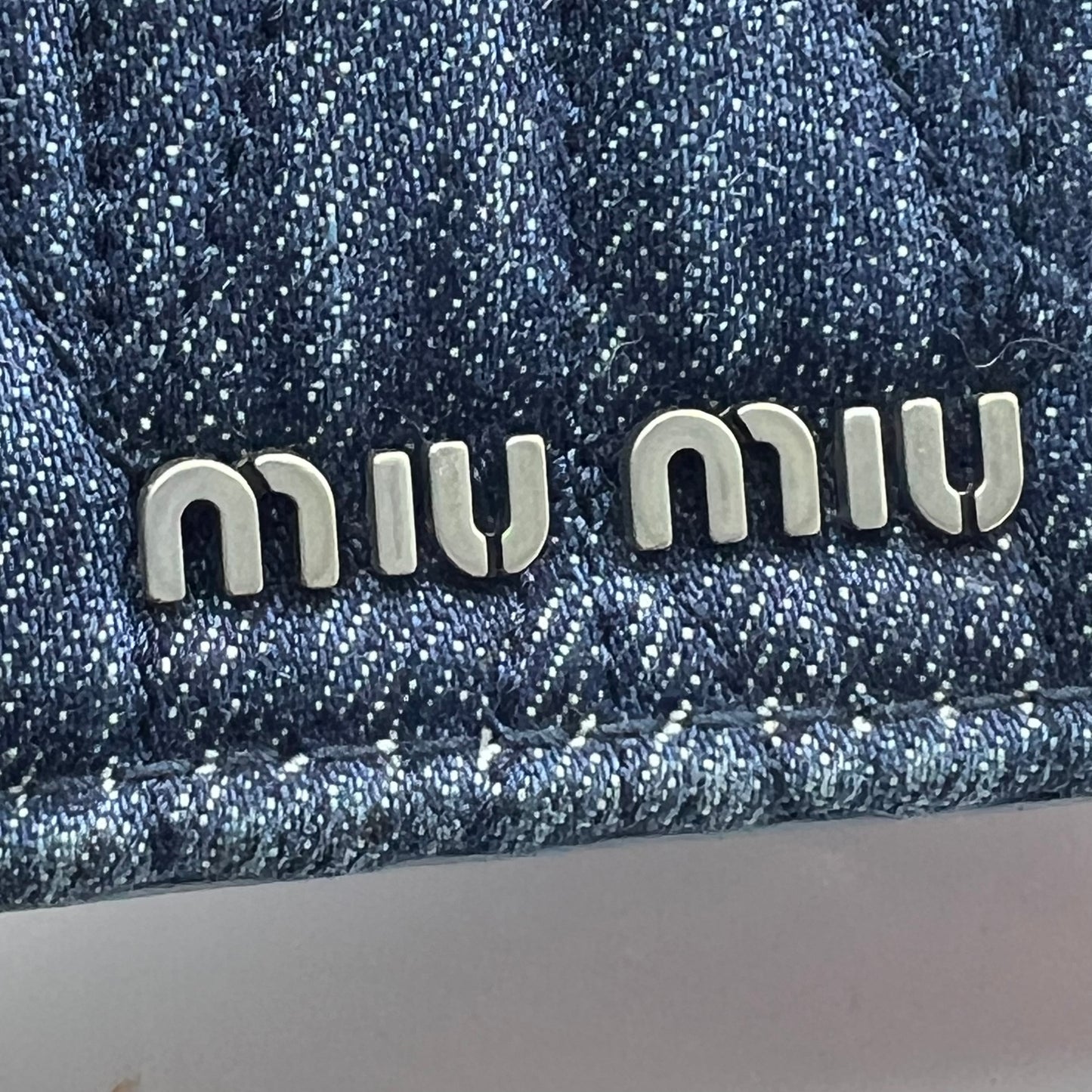 Denim Madras Crystal Buckle Bag Navy/Pink