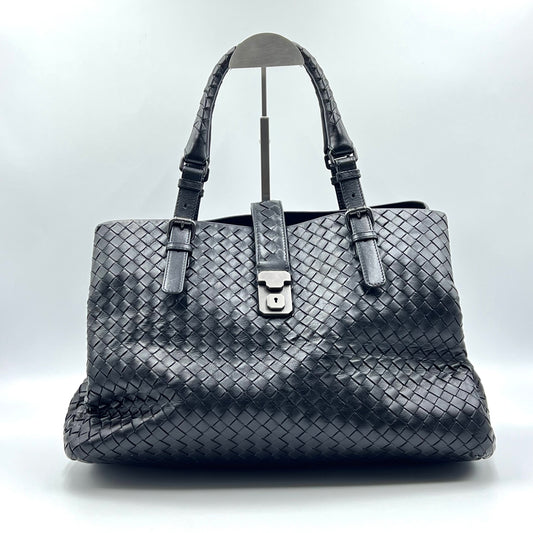 Intrecciato Medium Roma Bag Black