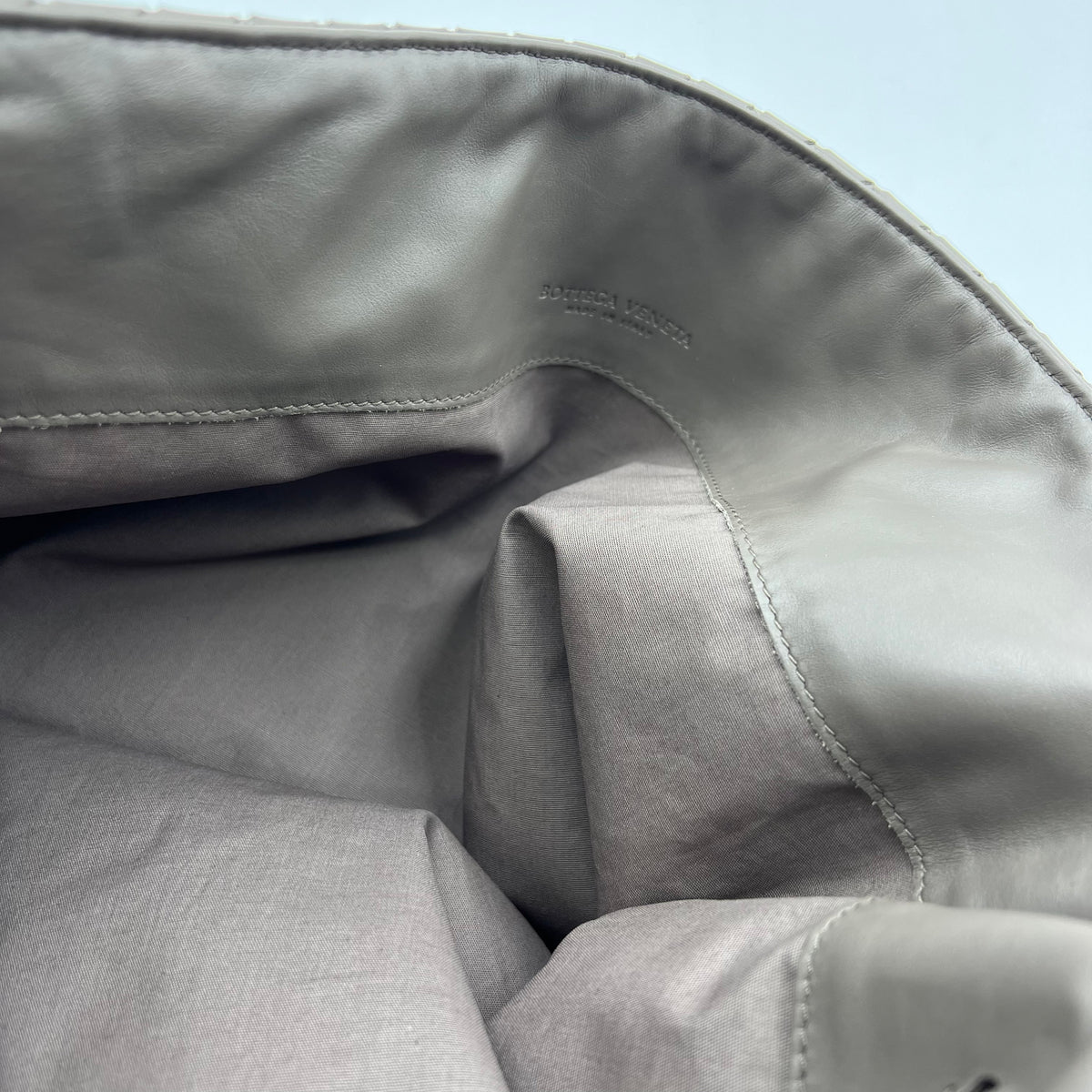 Intrecciato Leather Messenger Bag Grey — view 5 of 8 Intrecciato Leather Messenger Bag Grey, view 5 of 8