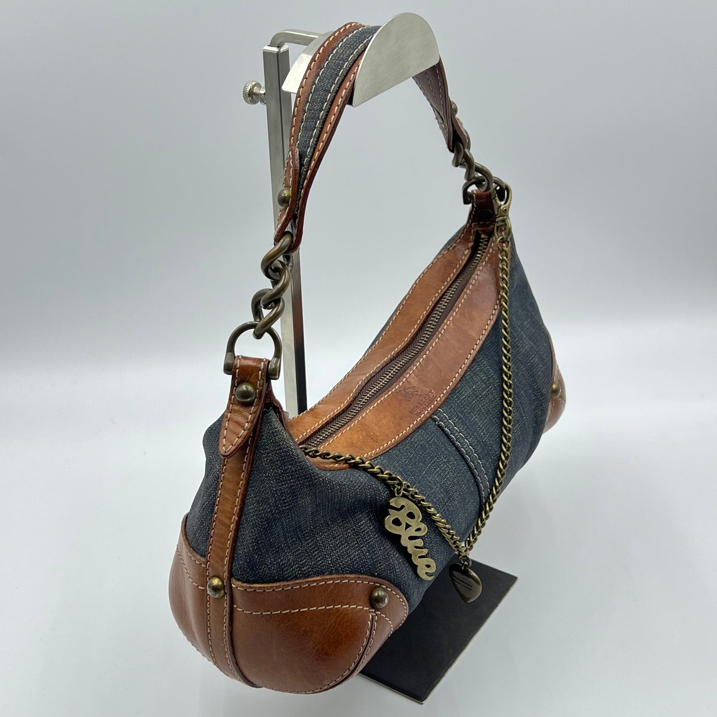 Blue Label Denim Baguette Bag