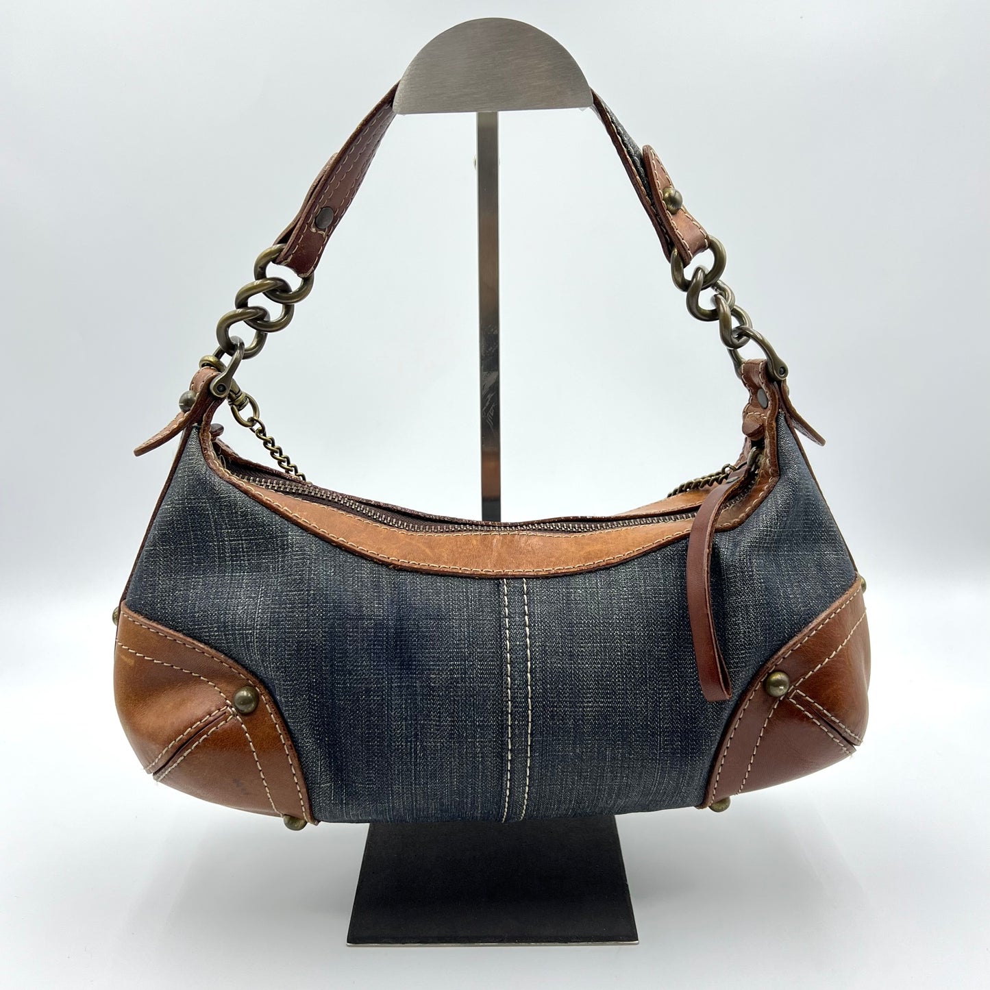 Blue Label Denim Baguette Bag